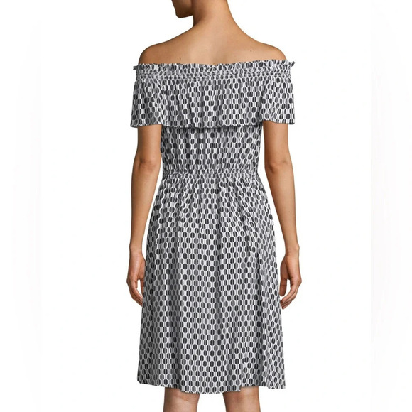 Kate Spade Dress Sz Small Off Shoulder Boho Print Tassel Printed Knee Length - Picture 2 of 12